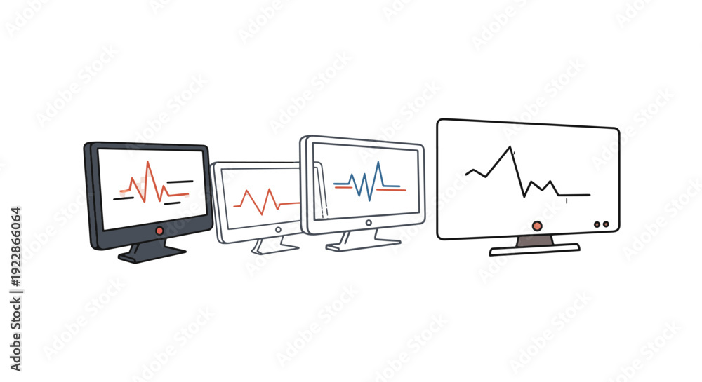 Fototapeta premium Transparent Monitor minimal abstract color vector