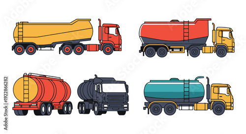 Tanker Truck Line soft colorful abstract illustration