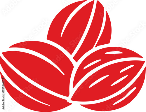 Red Cacao Pods or Coffee Illustration.