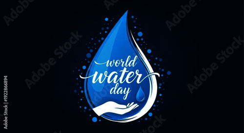 Illustrating the importance of world water day with a delicate hand cradling a water droplet