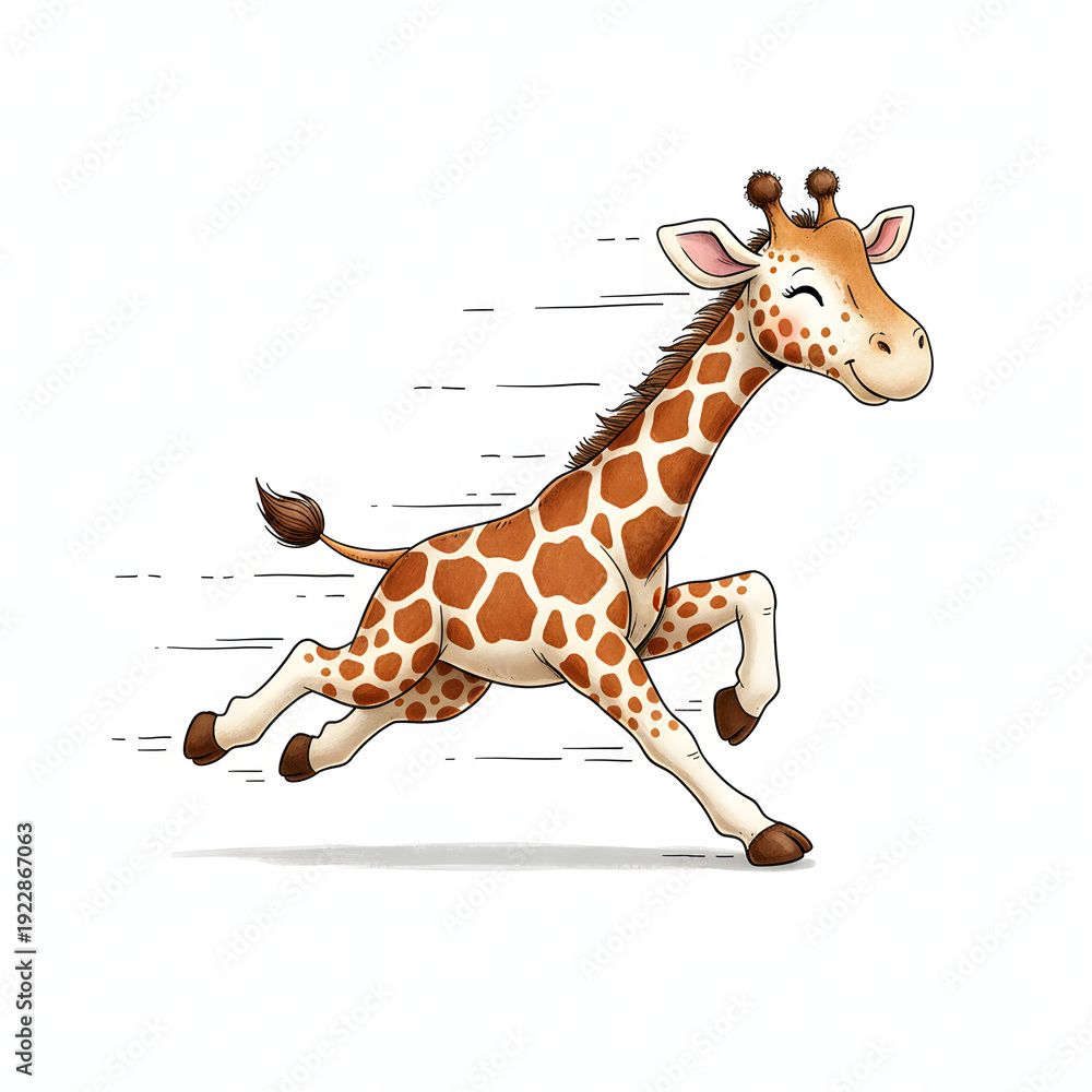 Obraz premium Cute giraffe watercolor clipart