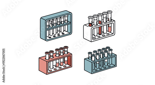 Test Tube Carrier minimal creative color vector