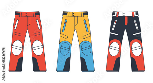 Ski Pants Line art abstract bright tone vector