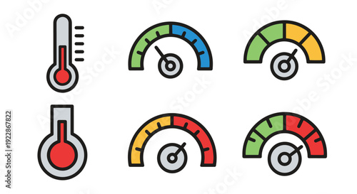 Temperature Gauge dynamic abstract creative vector