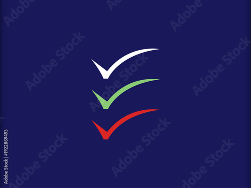 Creative modern right 3 color icon design
