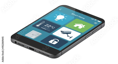 Smartphone Controlling Smart Home System with Security Lighting and Climate Management