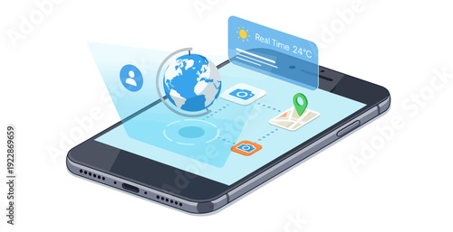 Holographic Global Connectivity Interface Emerging from Smartphone Screen