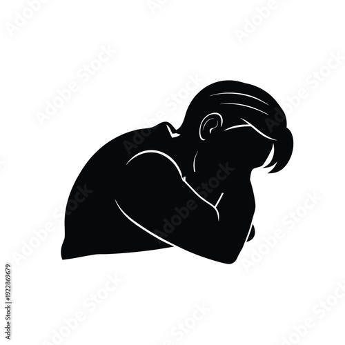 Sleeping Pose Silhouette: Restful Slumber, Calm Expression