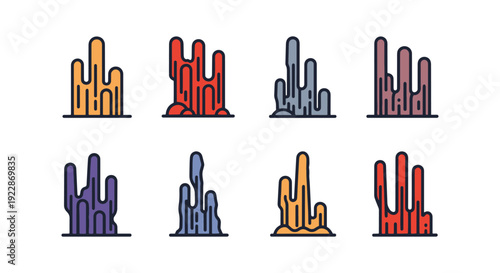 Stalagmite Line art minimal abstract style vector