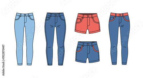 Skinny Pants Line creative abstract color vector