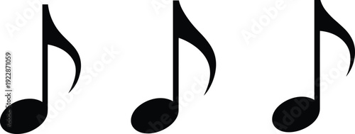 Black musical note icons isolated on gray background simple vector illustration for audio music designBlack musical note icons isolated on gray background