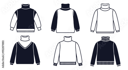 Turtleneck Line art modern soft tone illustration