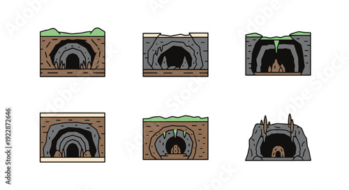 Subterranean Cave abstract modern art vector