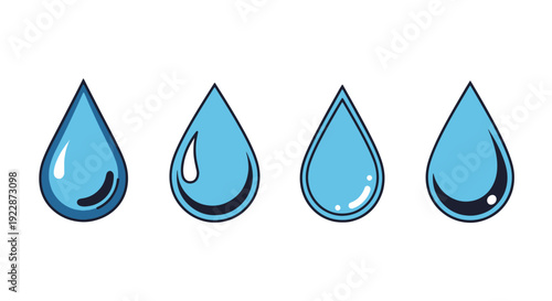 Water Drop Line art creative bold style illustration