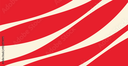Free Download Dynamic red and cream wavy stripes creating an abstract flowing background design - GFXLoad