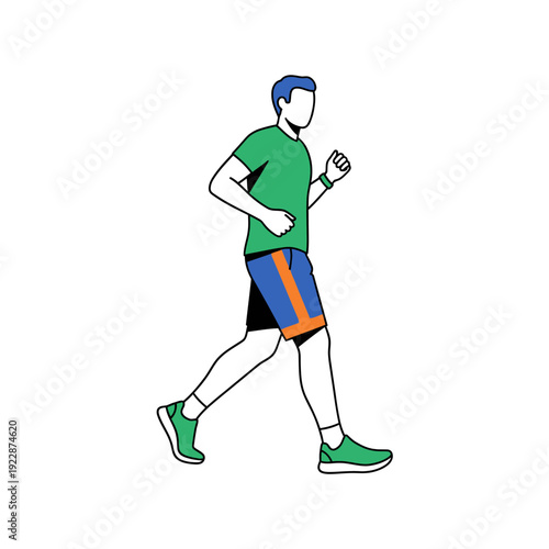 Simple illustration of a man running depicted in a minimalist style