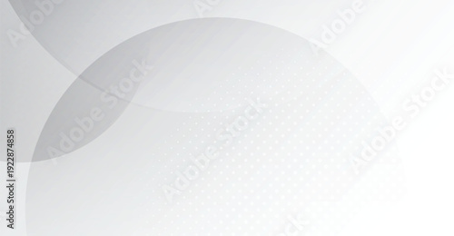 Abstract light grey and white background with overlapping translucent circles and subtle dotted texture for modern design