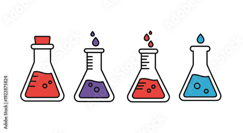 Reagent Flask Line modern abstract creative illustration
