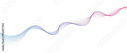 Flowing Dot Wave halftone gradient pattern on transparent background
