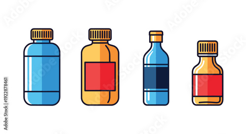 Screw Cap Bottle minimal colorful art illustration