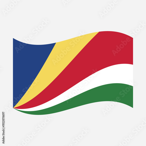 Free Download Waving flag of Seychelles isolated on white background, national flag and symbol of the Republic of Seychelles - GFXLoad