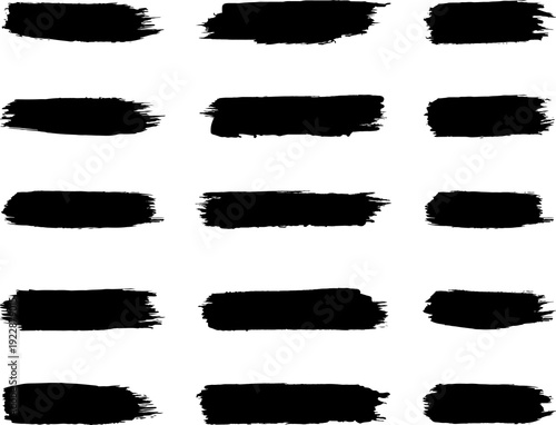 Ink Stroke Brushes, hand drawn black sticker, abstract freehand stroke	
