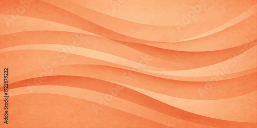 Smooth orange abstract background with soft pink silk fabric waves and flowing satin textile curves for a decorative vector wallpaper design