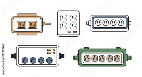 Surge Protector Line modern smooth tone vector