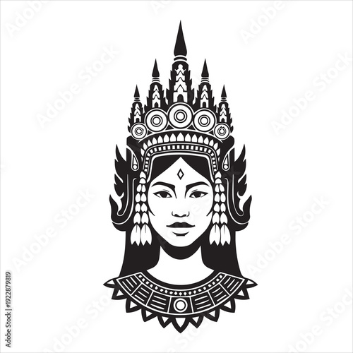 Thai Temple Crown Goddess Portrait