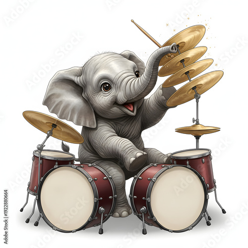 Cute elephant watercolor clipart