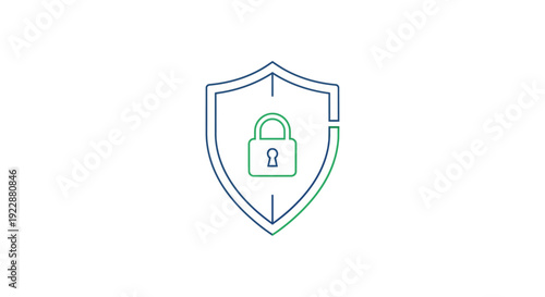 Secure protection shield with lock icon symbolizing safety