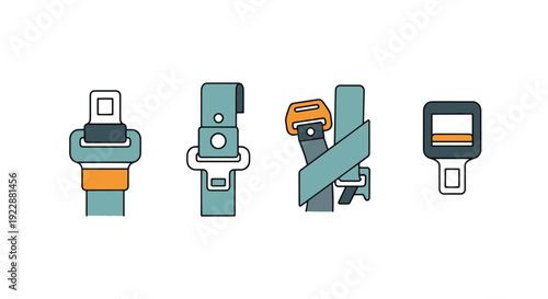 Seatbelt Line art abstract vivid tone vector