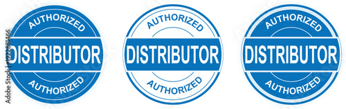Authorized Distributor Seal Badge Stamp Blue Certification Label for Official Dealer Retail Branding