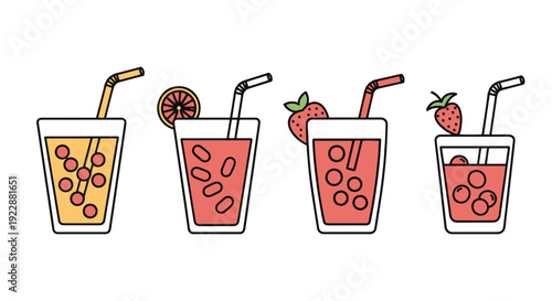 Smoothies Line art creative abstract minimal vector