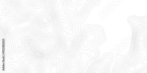 Topographic seamless map pattern with contour lines. Abstract geographic elevation design, lines sea map modern white background.