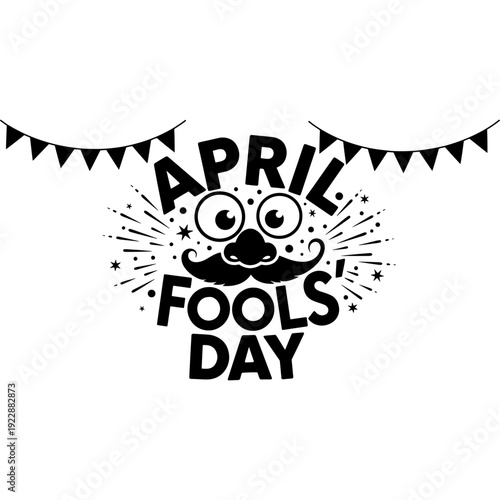 Celebration illustration for april fools day with a playful cartoon face Vector