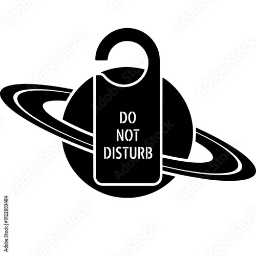 A stylized logo with a locked briefcase orbiting a planet and the phrase do not store Vector