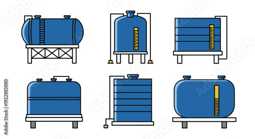 Reservoir Tank Line minimal bold color vector