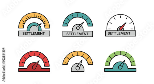 Settlement Gauge minimal colorful art illustration