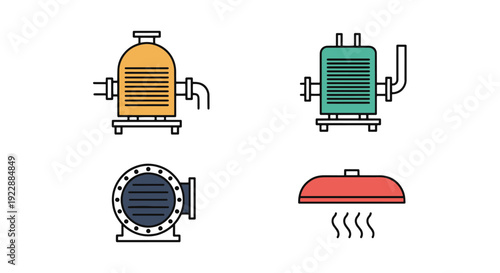 Steam Condenser Line dynamic abstract color illustration