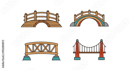 Timber Bridge Line soft minimal tone illustration