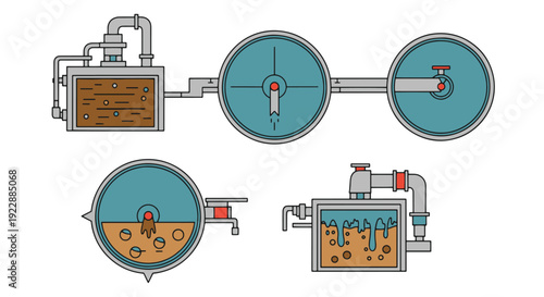 Sewage Treatment abstract smooth modern illustration