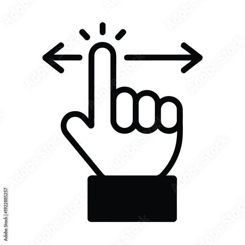 Hand icon in a vector design is pointing with fingers spread apart