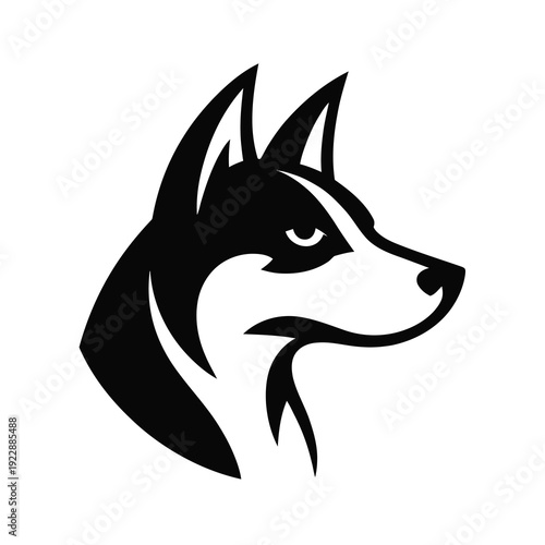 Vector illustration of a stylized husky dog head