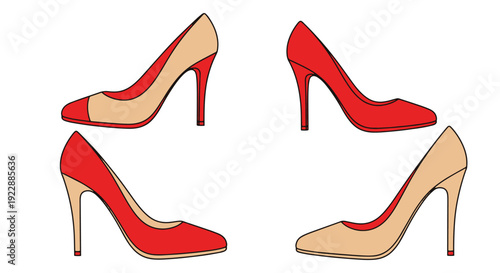 Stiletto Heels Line clean vibrant tone illustration