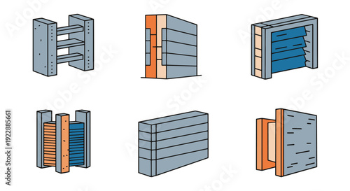 Shear Wall Line art modern abstract color vector