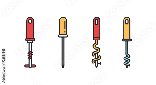 Stirring Rod Line modern color style illustration