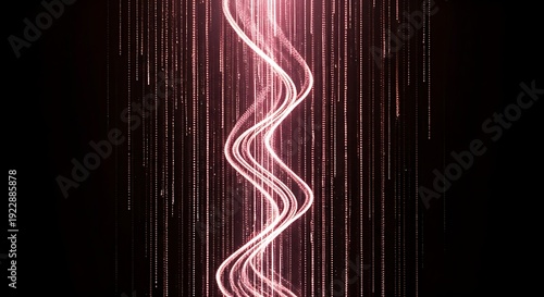 Glowing pink light trails on a dark background