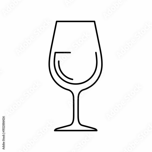 A simple, elegant outline of a wine glass, perfectly crafted for any occasion. The transparent glass reveals the hint of the wine