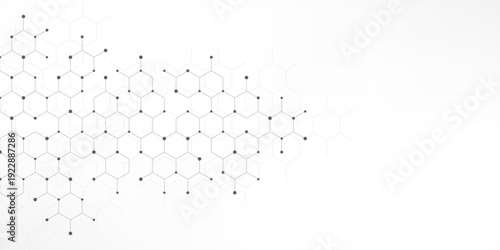Graphic design element with abstract geometric background of simple hexagon pattern